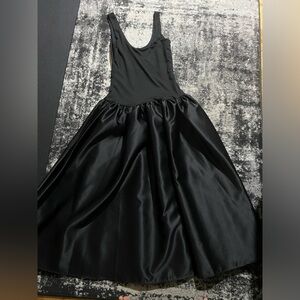 Black mixed maxi materiał dress size S